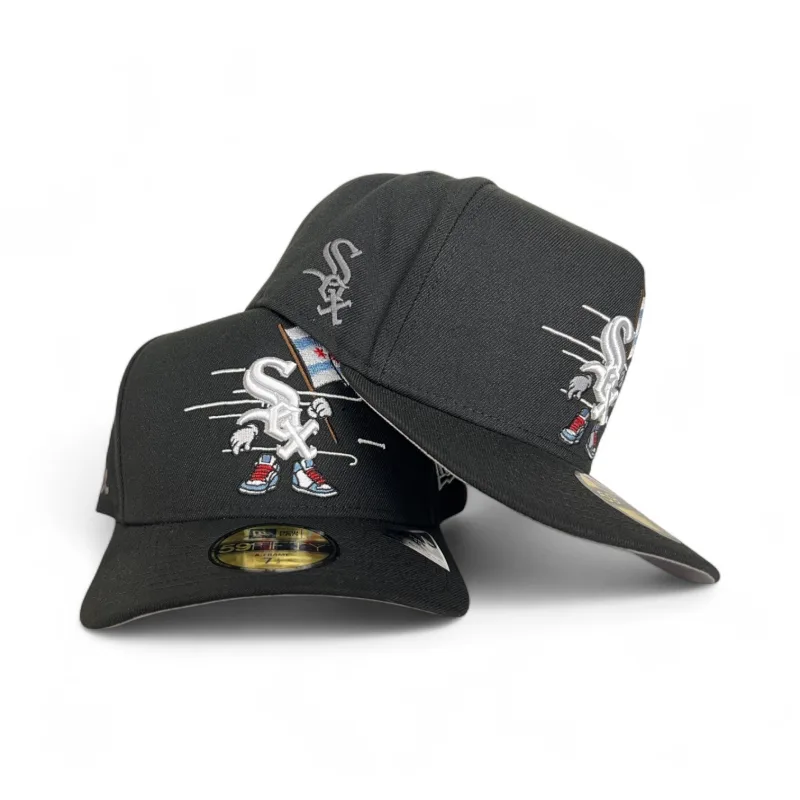 New Era Los Angeles Dodgers fitted hat black, white, gray, green, olive colorway - New Era Drops Clean White Sox Fitted with Cartoon Pack Vibes