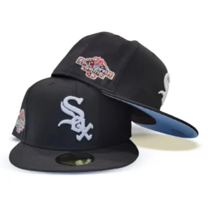 New Era Chicago White Sox fitted hat black, white, blue colorway - 2003 All-Star Game Fitted: New Era’s Icy Blue Crystal White Sox Tribute