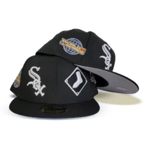 New Era Chicago White Sox fitted hat black, white, grey colorway - New Era Drops Clean White Sox Fitted with Team Pride Patch
