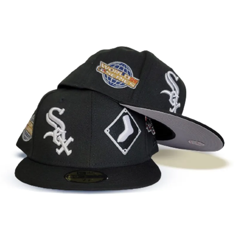New Era Chicago White Sox fitted hat black, white, grey colorway - New Era Drops Clean White Sox Fitted with Team Pride Patch