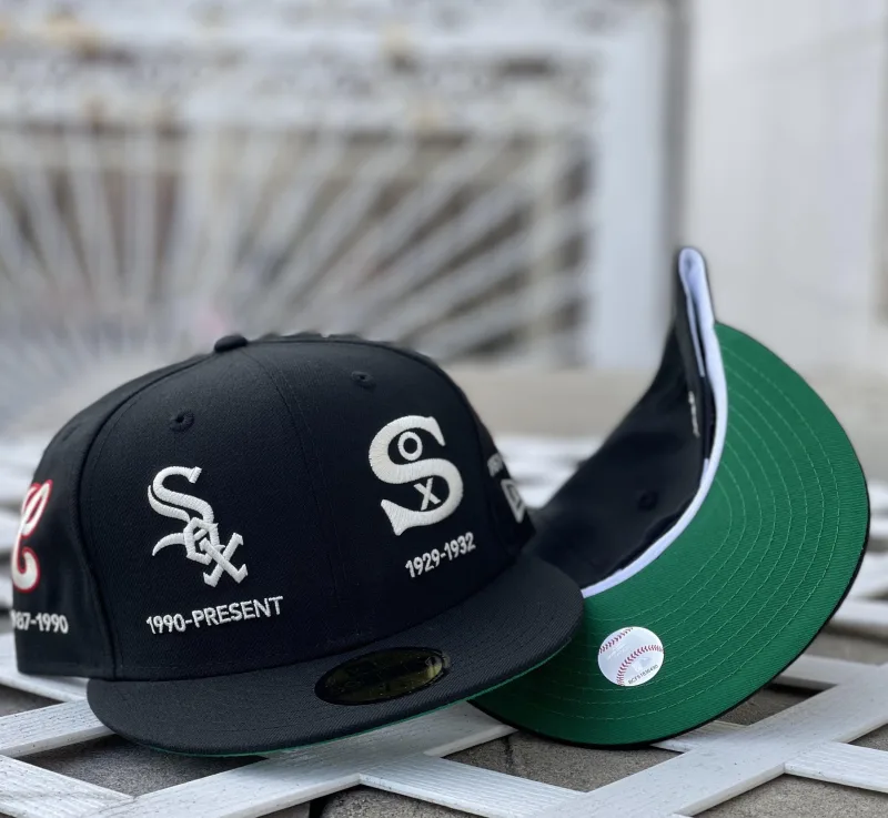New Era Chicago White Sox fitted hat black, white colorway - New Era Drops Clean White Sox Fitted with Timeline Logo
