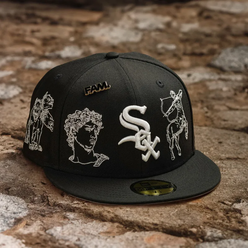 New Era Chicago White Sox fitted hat black, white, gray colorway - White Sox Drop Clean Mythical Black Gray UV Fitted