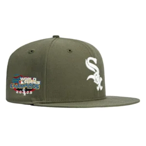 New Era Chicago White Sox fitted hat Olive, Ivory colorway - 2005 World Series Fitted: New Era Drops White Sox Championship Tribute in Olive and Ivory