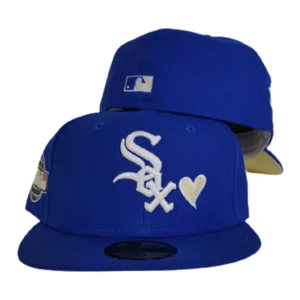 New Era Chicago White Sox fitted hat white, blue, royal colorway - 2005 World Series Fitted: New Era’s Royal Blue Heart Tribute to the White Sox Championship