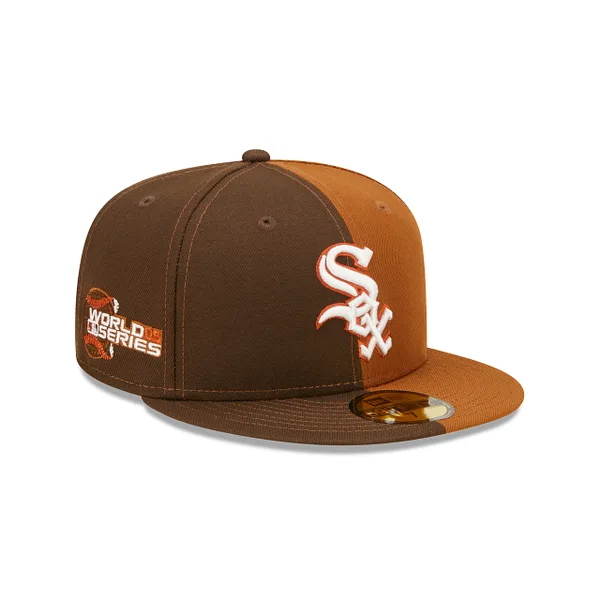New Era Chicago White Sox fitted hat white, orange, brown, tan colorway - 2005 World Series Fitted: New Era Drops White Sox Championship Tribute in Rust Orange