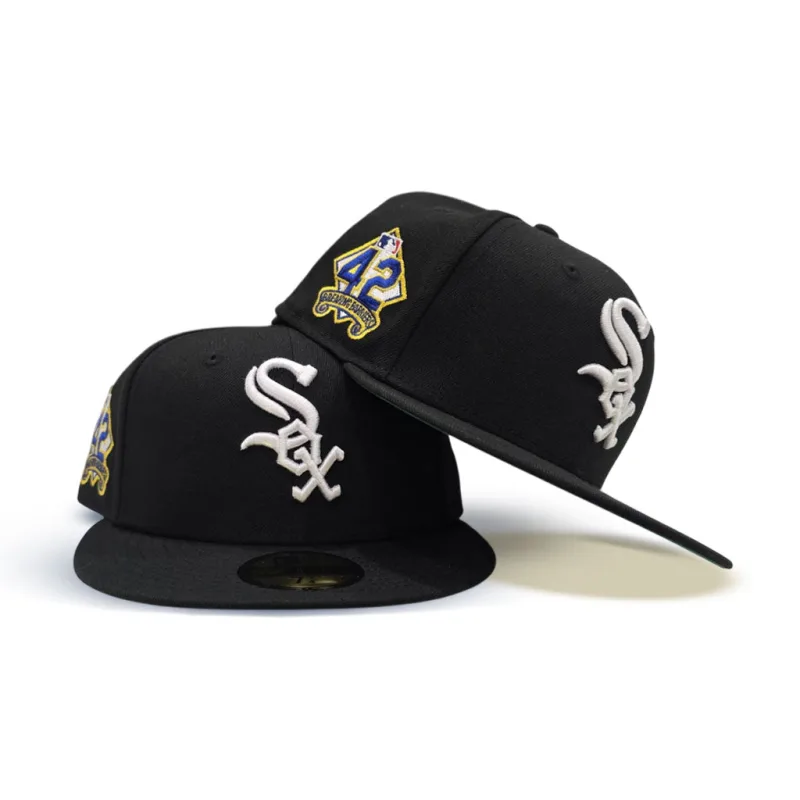 New Era Chicago White Sox fitted hat black, white, green colorway - White Sox Drop Jackie Robinson Tribute Fitted with Breaking Barriers Patch