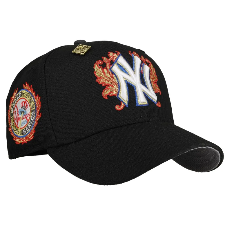 New Era New York Yankees fitted hat black, grey colorway - 1949 World Series Fitted: New Era Drops Yankees Championship Black Flames Tribute