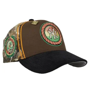 New Era New York Yankees fitted hat grey, brown, walnut colorway - 1949 World Series Fitted: New Era’s Camo Pinstripe Tribute to Casey Stengel’s First Championship