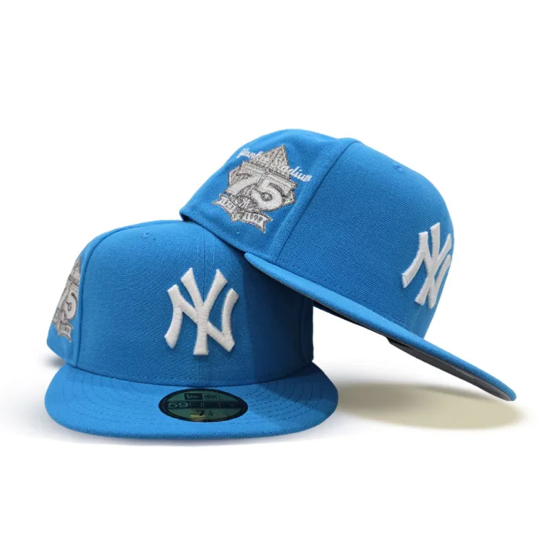 New Era New York Yankees fitted hat gray, blue colorway - 75th Anniversary Fitted: New Era Celebrates Yankees Milestone with Blue Fanatic Release