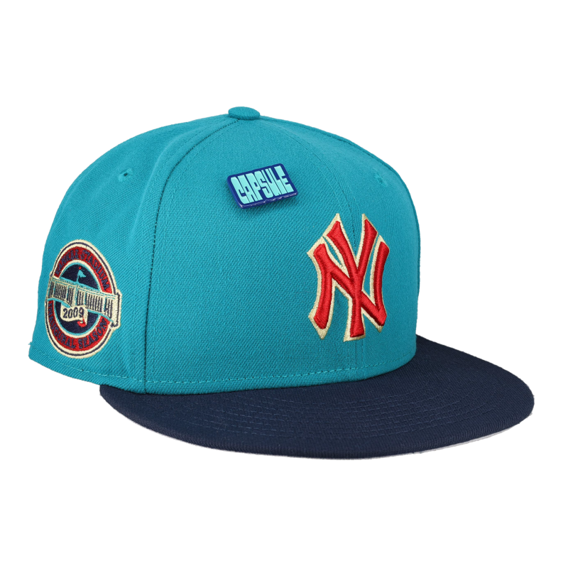 New Era New York Yankees fitted hat grey, blue, teal colorway - New Stadium Fitted: Yankees 2009 Inaugural Season Real Teal Collection Drop