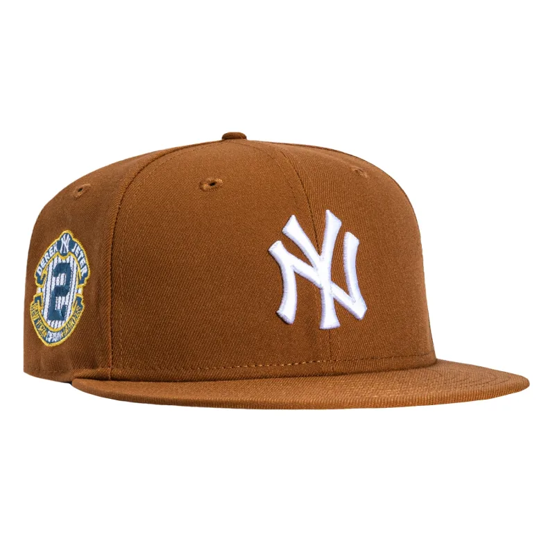 New Era New York Yankees fitted hat Khaki colorway - New Era Drops Clean Yankees Fitted Honoring Derek Jeter with Dual Patches