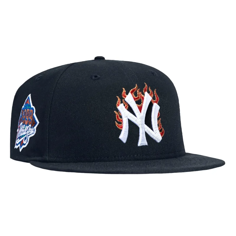 New Era New York Yankees fitted hat Navy colorway - Dynasty Fitted: New Era Fire Pack Celebrates Yankees 1999 World Series Championship