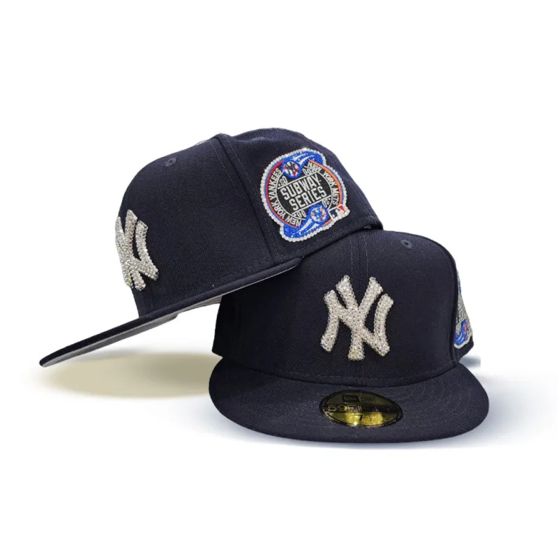 New Era New York Yankees fitted hat navy, blue colorway - Swarovski Crystal Yankees Fitted Brings Luxury to the 2000 Subway Series