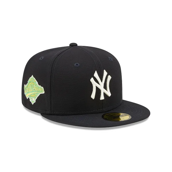 New Era New York Yankees fitted hat navy, blue, yellow colorway - 1996 World Series Fitted: New Era Drops Yankees Championship Tribute with Yellow Citrus Pop