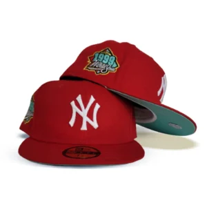 New Era New York Yankees fitted hat red, green colorway - 1999 World Series Fitted: New Era Drops Yankees Championship Tribute in Bold Red and Mint Green