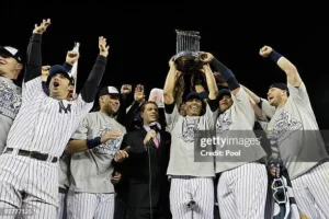 New York Yankees celebrating 1999 World Series championship victory over Atlanta Braves