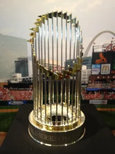 St Louis Cardinals celebrating 2011 World Series championship victory over Texas Rangers