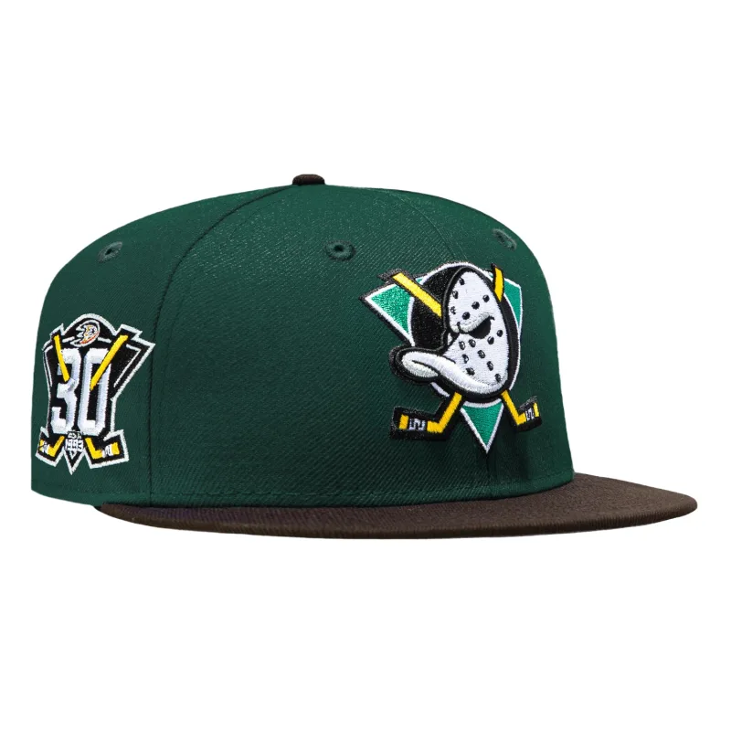 New Era Anaheim Ducks fitted hat Green, Brown colorway - Three Decades of Ducks History: New Era 30th Anniversary Fitted Celebrates Anaheim’s NHL Journey