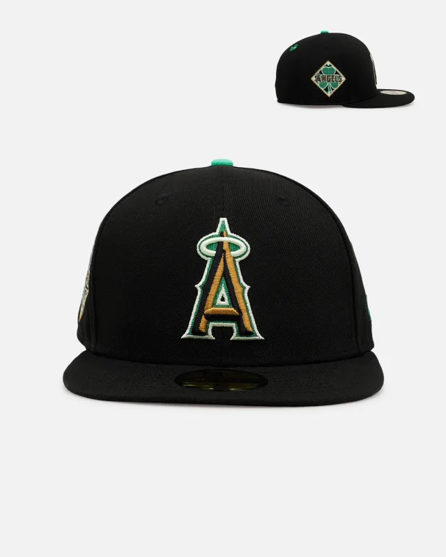 New Era Los Angeles Angels fitted hat black, green colorway - New Era Angels Fitted Gets St. Patrick’s Day Treatment