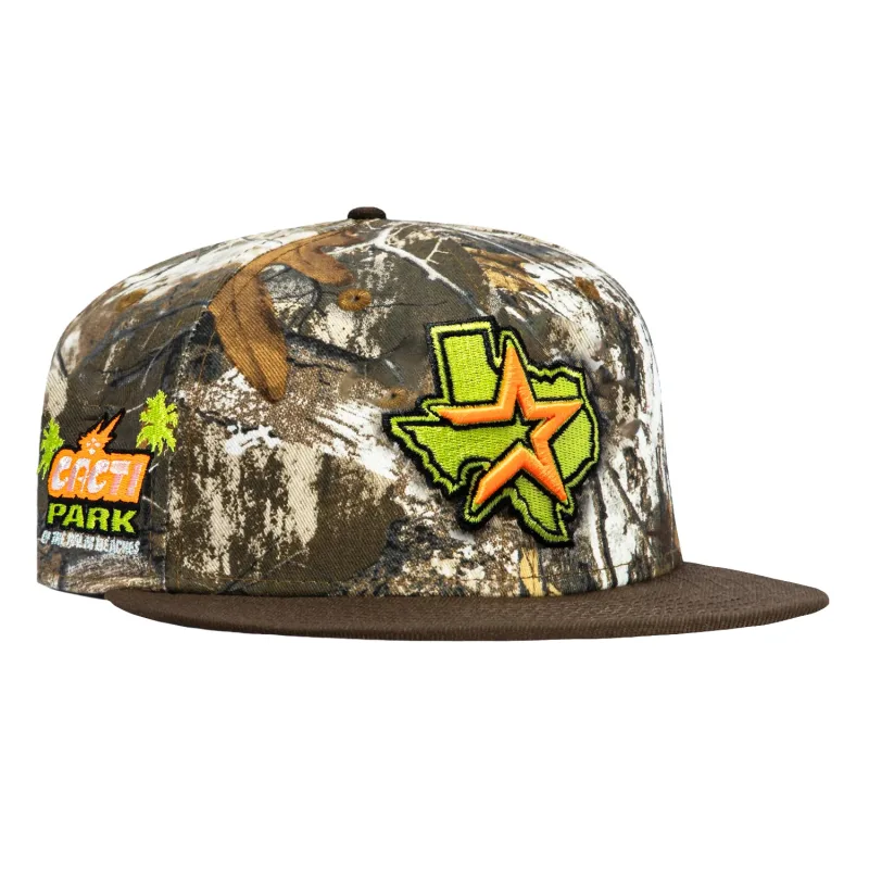 New Era Houston Astros fitted hat Realtree, Brown colorway - New Era Drops Wild Houston Astros Fitted with Neon Realtree Camo