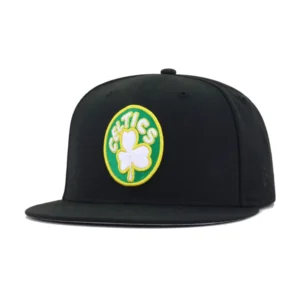 New Era Boston Celtics fitted hat black, green, yellow colorway - New Era Drops Clean Boston Celtics 1946 Fitted in Classic Black