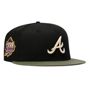 New Era Atlanta Braves fitted hat Black, Olive colorway - 1999 World Series Fitted: New Era Drops Braves Championship Tribute in Black & Olive