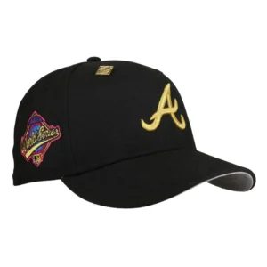 New Era Atlanta Braves fitted hat black, grey, yellow colorway - 1996 World Series Fitted: New Era’s Black/Yellow Braves Championship Tribute