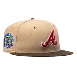 New Era Atlanta Braves fitted hat Khaki, Brown colorway - New Era Drops Clean Braves Fitted with 2017 Inaugural Patch