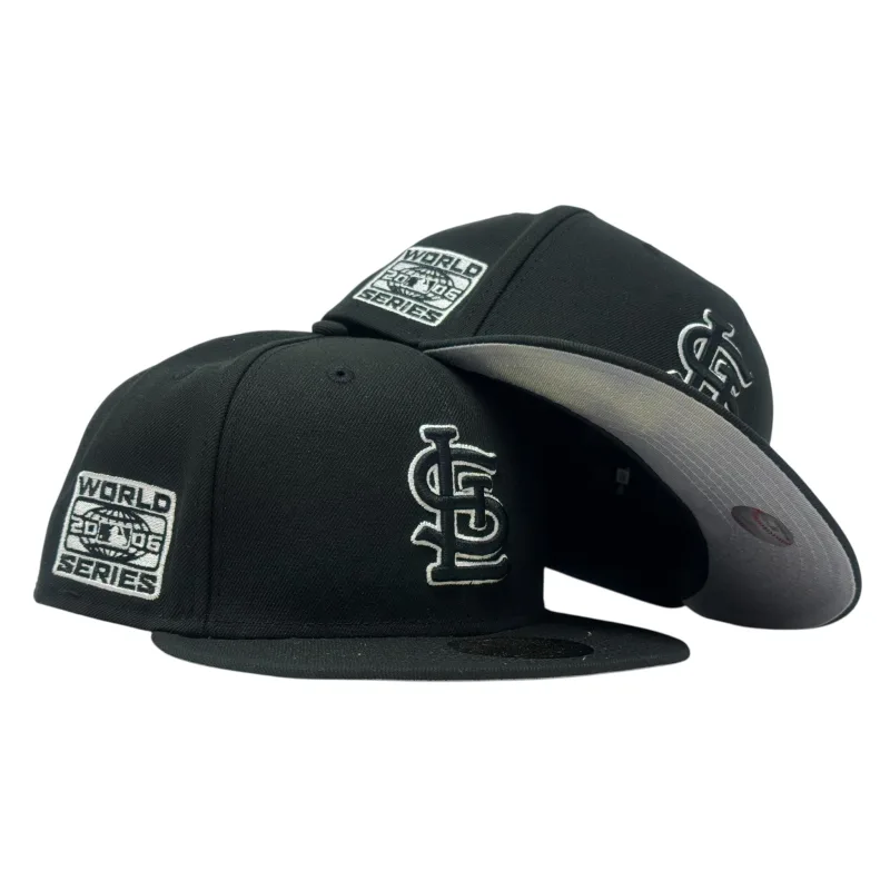 New Era St. Louis Cardinals fitted hat black, gray, cardinal colorway - 2006 World Series Fitted: New Era Cardinals Championship Hat Celebrates Unlikely Champions