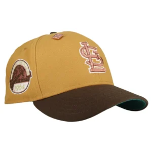 New Era St. Louis Cardinals fitted hat green, brown, tan, cardinal colorway - Miracle Season Fitted: New Era’s Cardinals 1964 World Series Tan/Brown Tribute