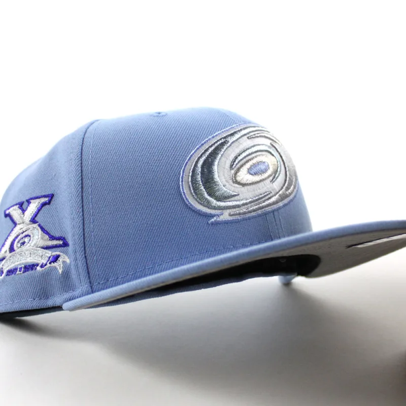 New Era Carolina Hurricanes fitted hat Sky Blue Gray Under Brim colorway - New Era Drops Clean Hurricanes Fitted Celebrating 10 Years