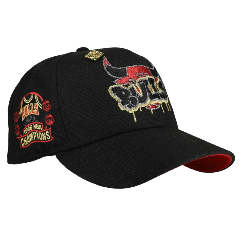 New Era Chicago Bulls fitted hat black, red, gold colorway - New Era Drops Fire Bulls Fitted Celebrating 1996 Championship Glory