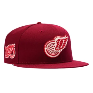 New Era Detroit Red Wings fitted hat Cardinal colorway - Century of Hockeytown Fitted: New Era Celebrates Detroit Red Wings 100th Anniversary