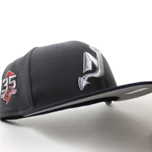 New Era New Jersey Devils fitted hat Graphite Gray Navy Under Brim colorway - New Era Celebrates Devils History with Clean 35th Anniversary Fitted
