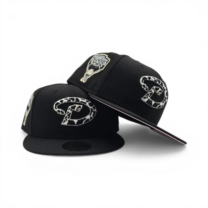 New Era Arizona Diamondbacks fitted hat black, pink colorway - 1998 Inaugural Season Fitted: New Era’s Wild Black Cow Print Diamondbacks Drop