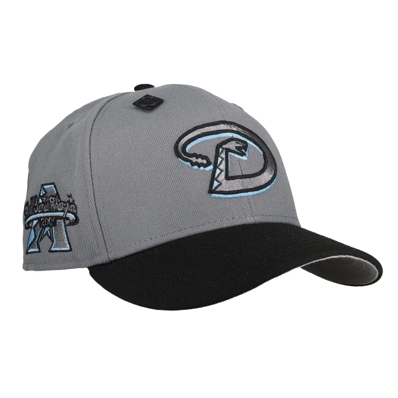 New Era Arizona Diamondbacks fitted hat black, grey, graphite colorway - 2001 World Series Fitted: New Era Drops Diamondbacks Championship Tribute in Graphite/Black
