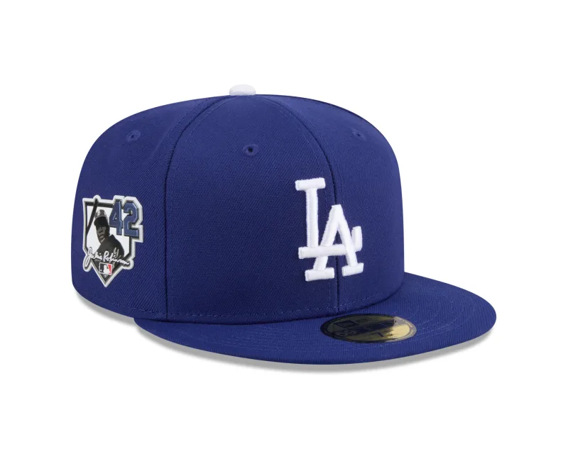 New Era Los Angeles Dodgers fitted hat Men's colorway - Dodgers Drop Clean Blue Fitted with 2026 Jackie Robinson Day Side Patch