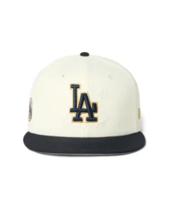 New Era Los Angeles Dodgers fitted hat navy, cream colorway - Born X Raised Drops Championship Dodgers Fitted in Clean Cream and Navy