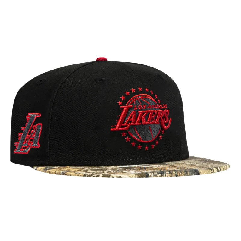 New Era Los Angeles Lakers fitted hat Black, Realtree, Red colorway - New Era Lakers City Fitted Brings Realtree Camo to the Court