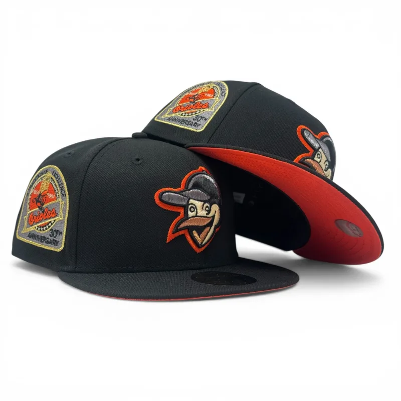 New Era Baltimore Orioles fitted hat black colorway - Iron Man Anniversary Fitted: New Era Honors Cal Ripken Jr.’s Historic 2,131 Game Streak