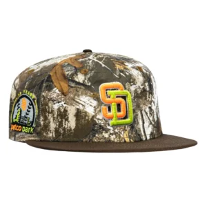 New Era San Diego Padres fitted hat Realtree, Brown colorway - New Era Drops Wild Padres Fitted with Neon Realtree Camo
