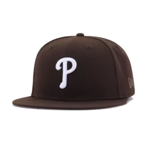 New Era Philadelphia Phillies fitted hat brown colorway - Century of Phillies History Fitted: New Era’s Burnt Wood 100th Anniversary Drop
