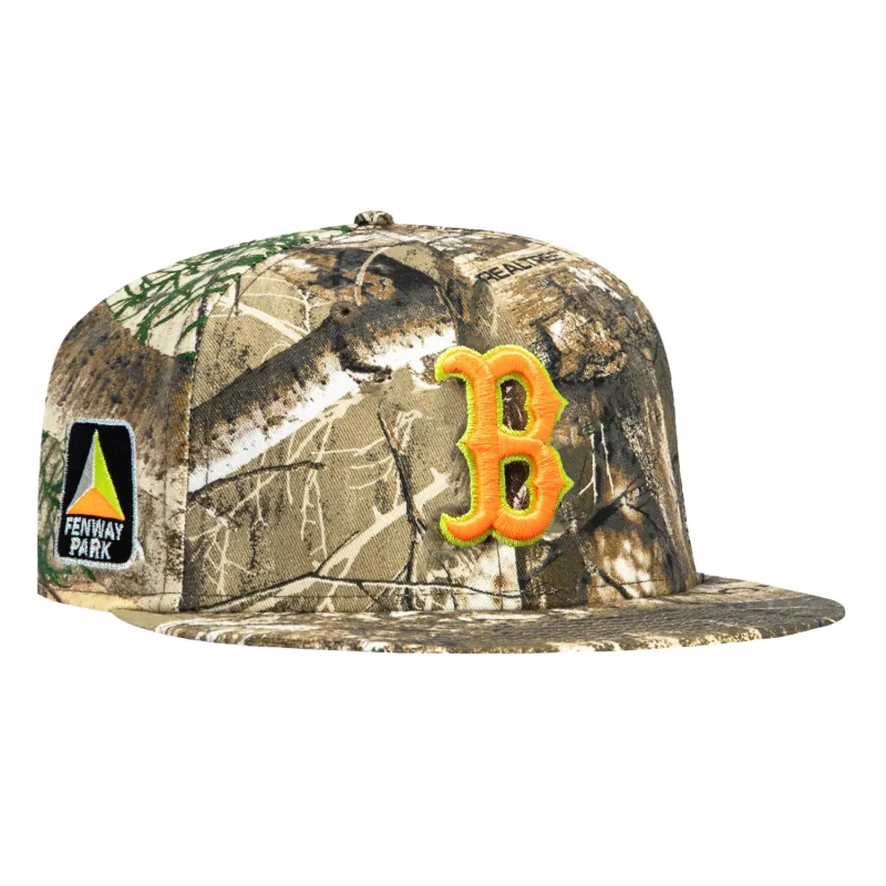 New Era Boston Red Sox fitted hat Realtree colorway - New Era’s Neon Realtree Red Sox Fitted Brings Camo Vibes to Fenway