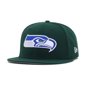 New Era Seattle Seahawks fitted hat blue, green colorway - New Era Drops Clean Seahawks Fitted in Dark Green Colorway