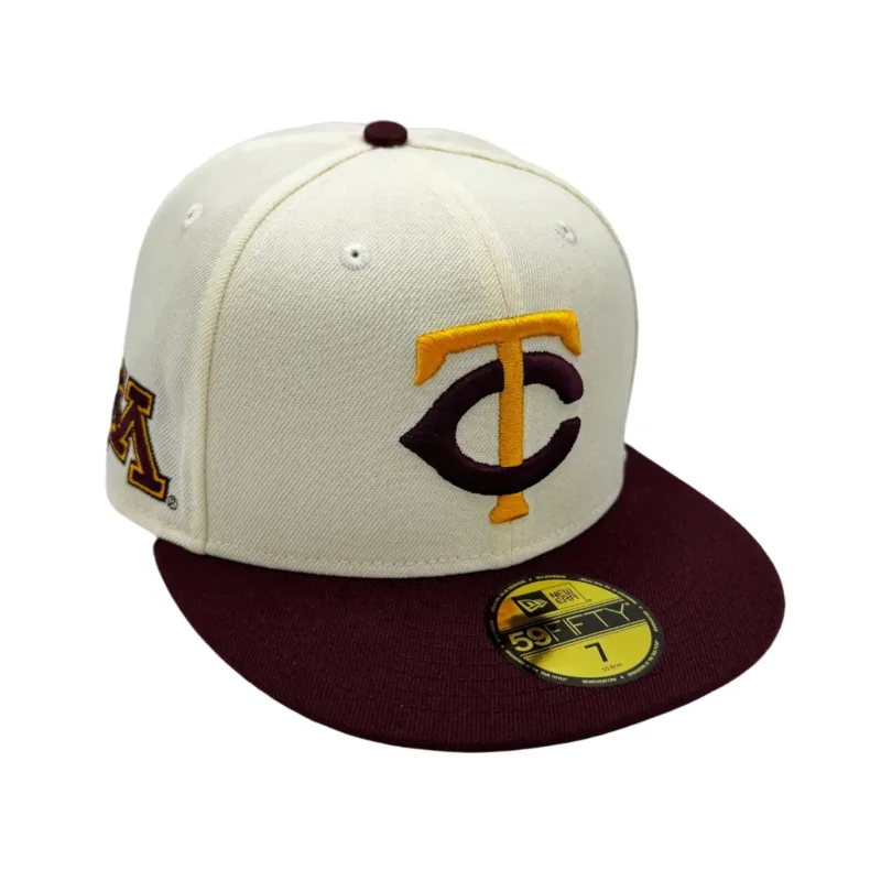 New Era Minnesota Twins fitted hat Men's colorway - New Era Drops Chrome Twins Fitted with University of Minnesota Crossover