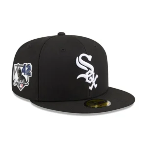 New Era Chicago White Sox fitted hat Men's colorway - White Sox Drop Clean Black Fitted with Jackie Robinson Day Side Patch
