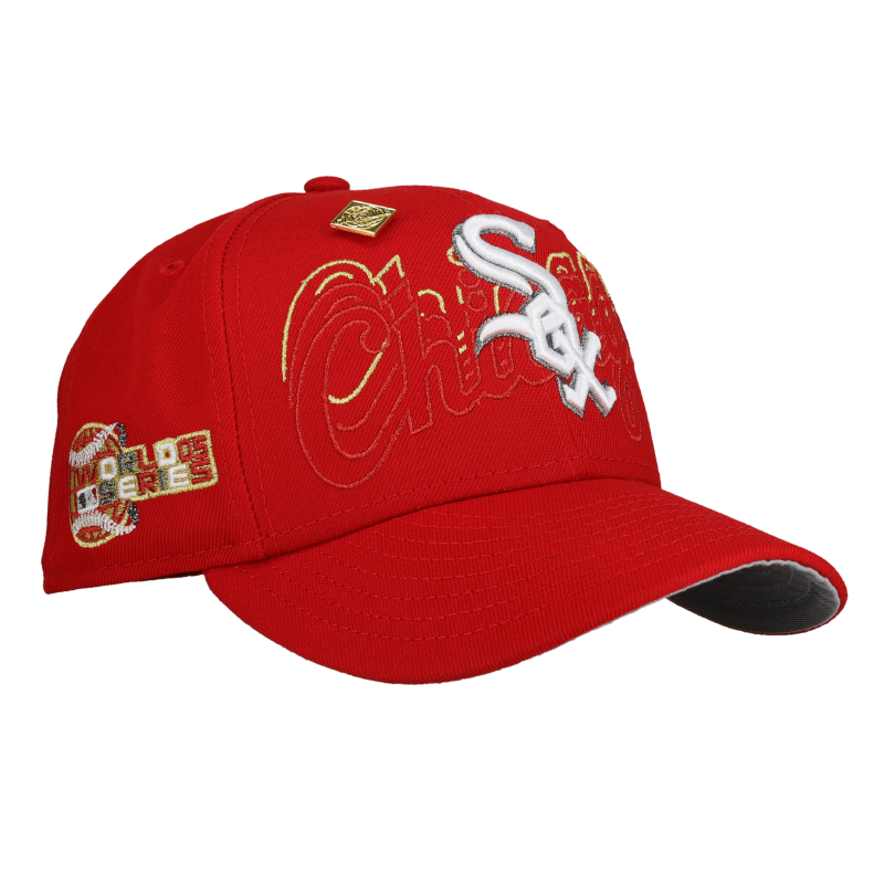 New Era Chicago White Sox fitted hat white, grey, red colorway - 2005 World Series Fitted: New Era Celebrates White Sox Championship That Broke 88-Year Curse