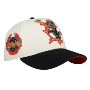 New Era Chicago White Sox fitted hat white, red colorway - 2005 World Series Fitted: New Era’s Metallic Laurel Wreath Celebrates White Sox Championship Glory