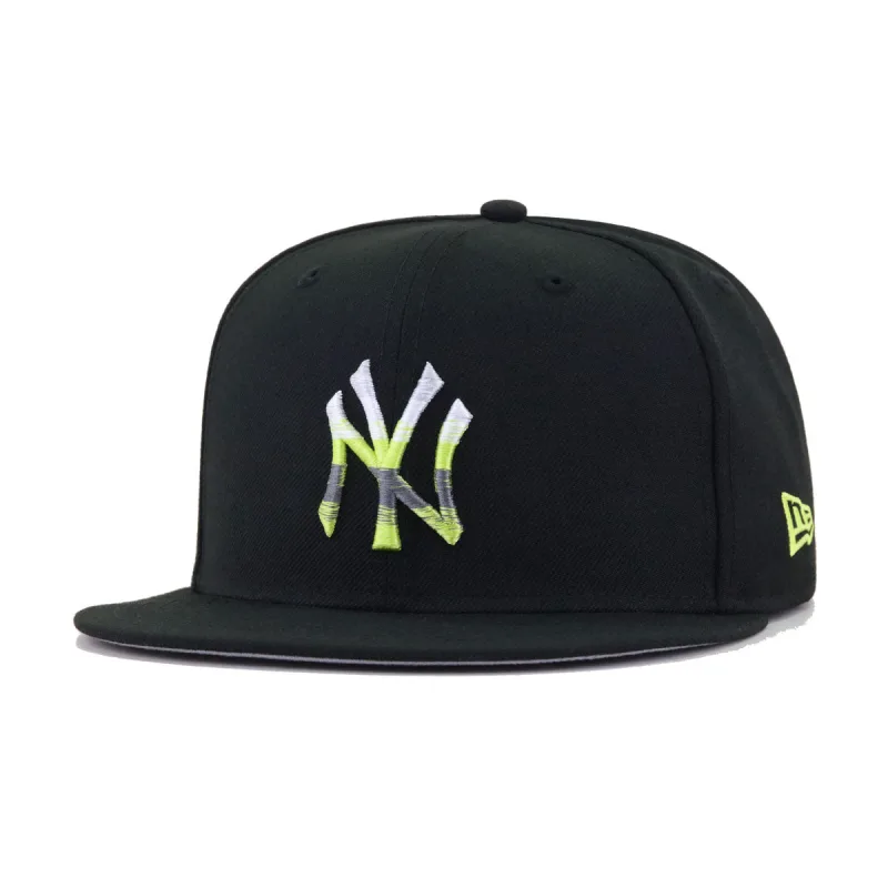 New Era New York Yankees fitted hat black, grey, green, yellow colorway - Yankees Drop Electric Neon Bubble Goddess Fitted