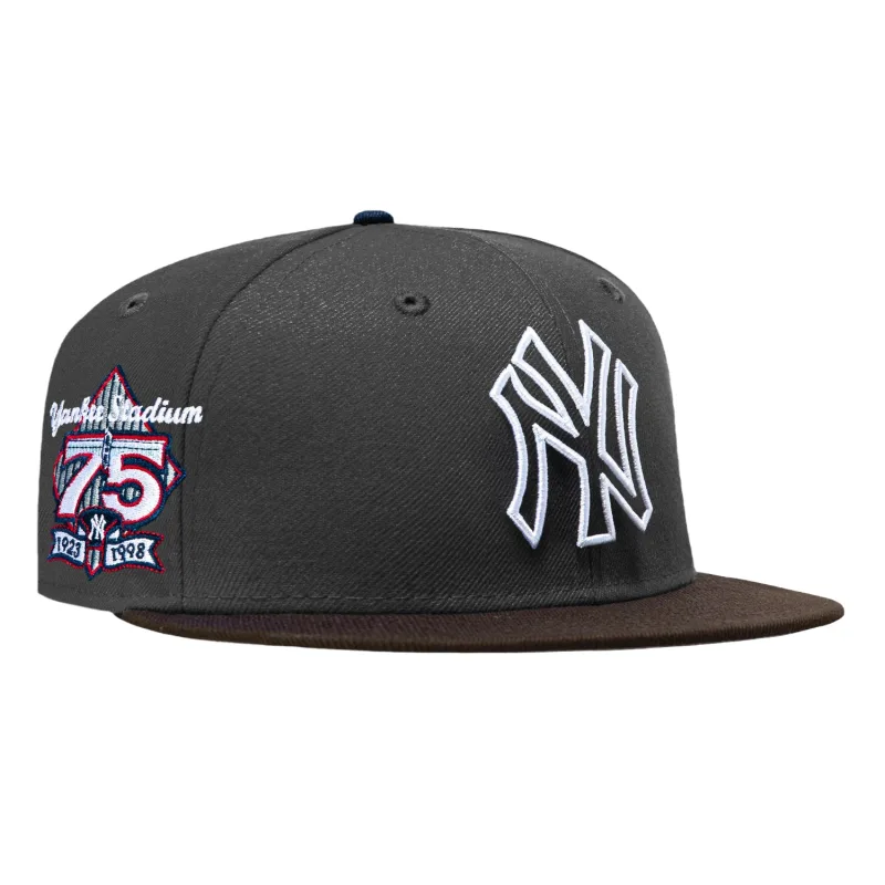 New Era New York Yankees fitted hat Grey, Brown colorway - Yankees Legacy Fitted: New Era Celebrates 75th Anniversary with Grey-Brown 59FIFTY